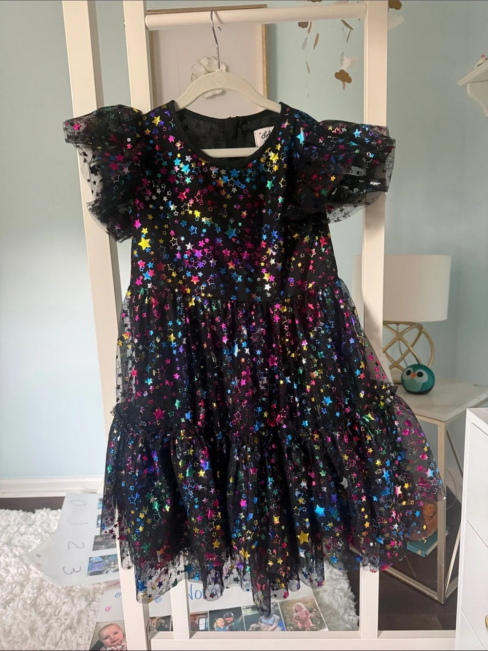 Lola + The Boys Black Star Sequin Tulle Dress Size 10